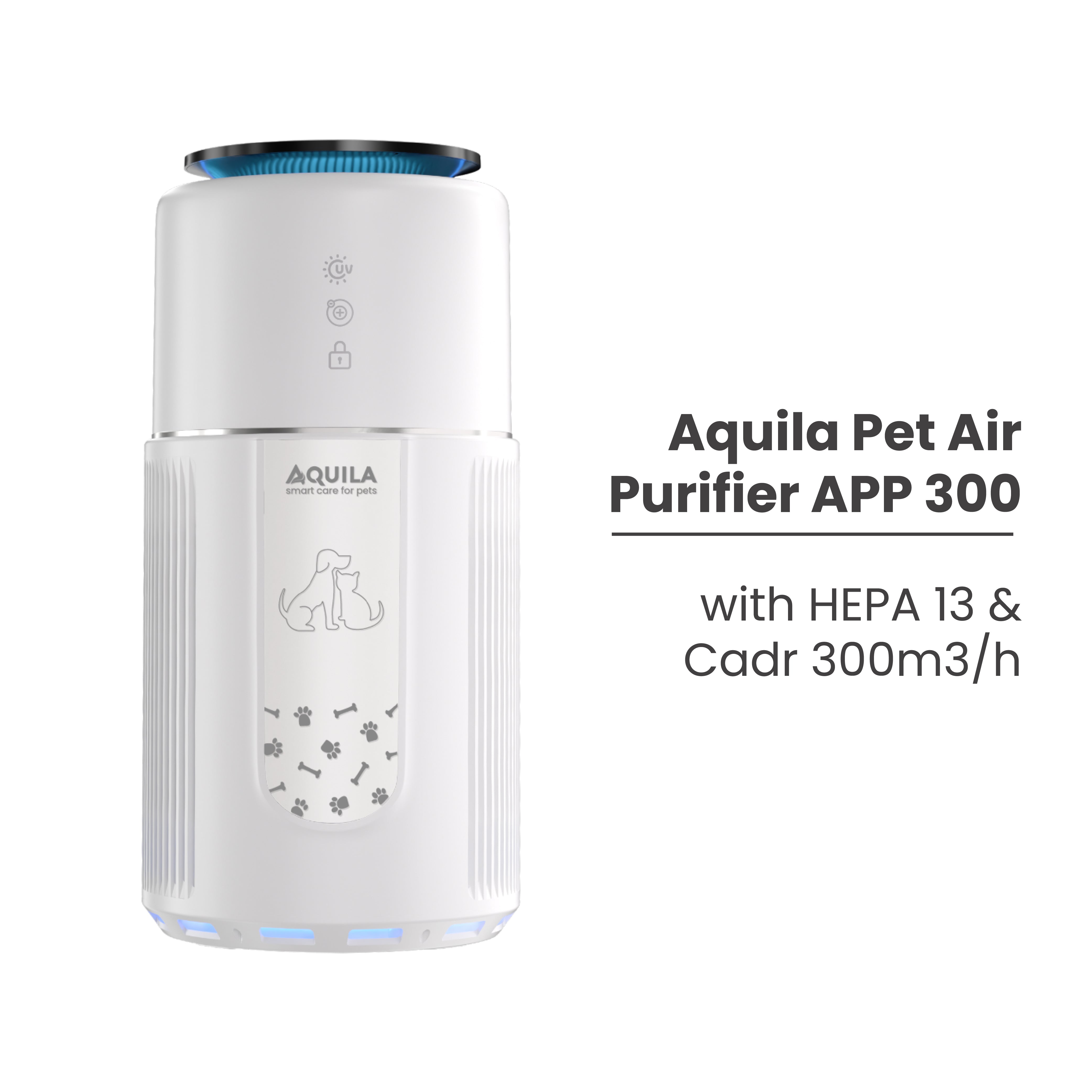 AQUILA APP300 Pet Air Purifier with Hepa13 & Cadr 300m3/h