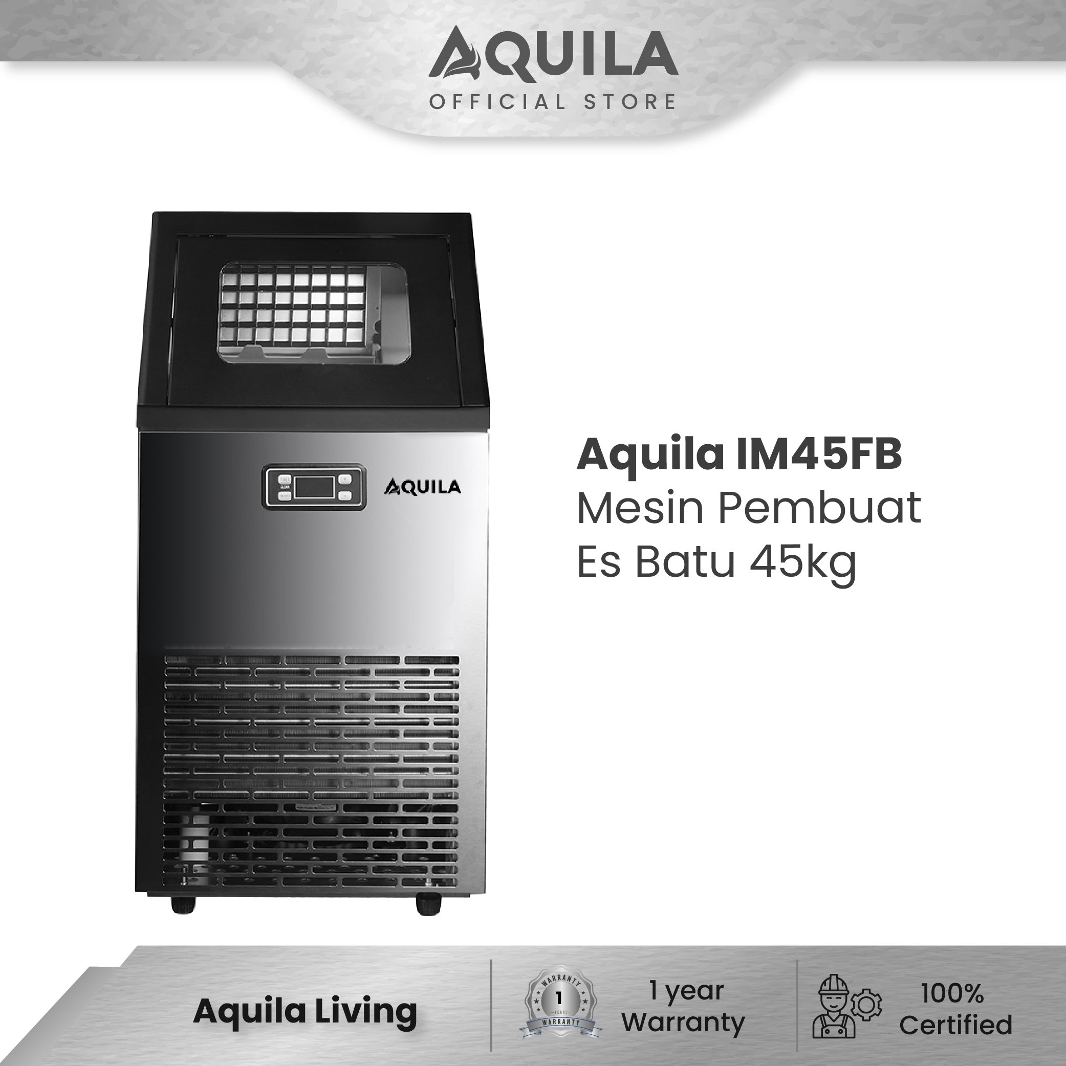 AQUILA IM 45FB Mesin Pembuat Es Batu 45kg
