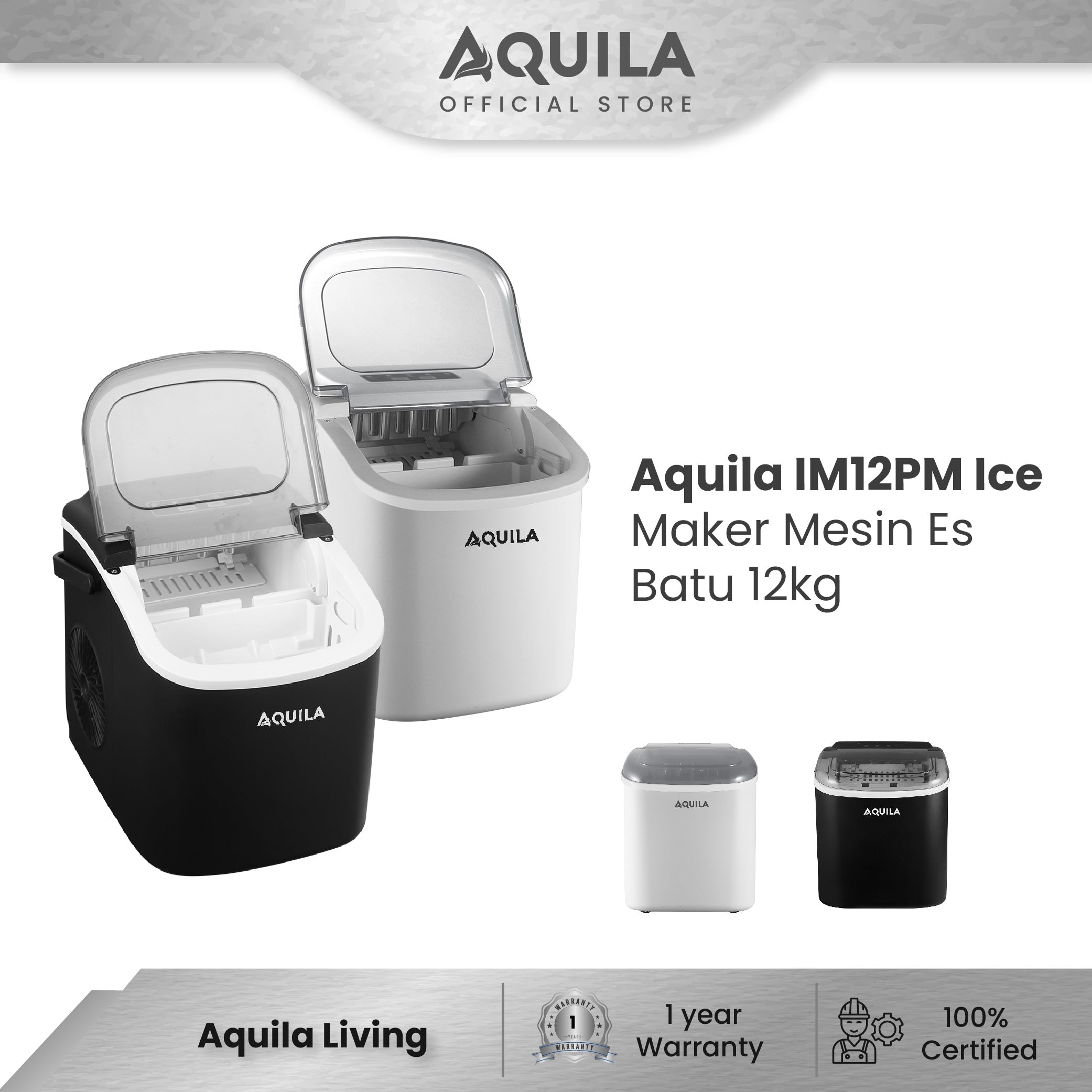 AQUILA IM 12PM Ice Maker Mesin Es Batu 12kg