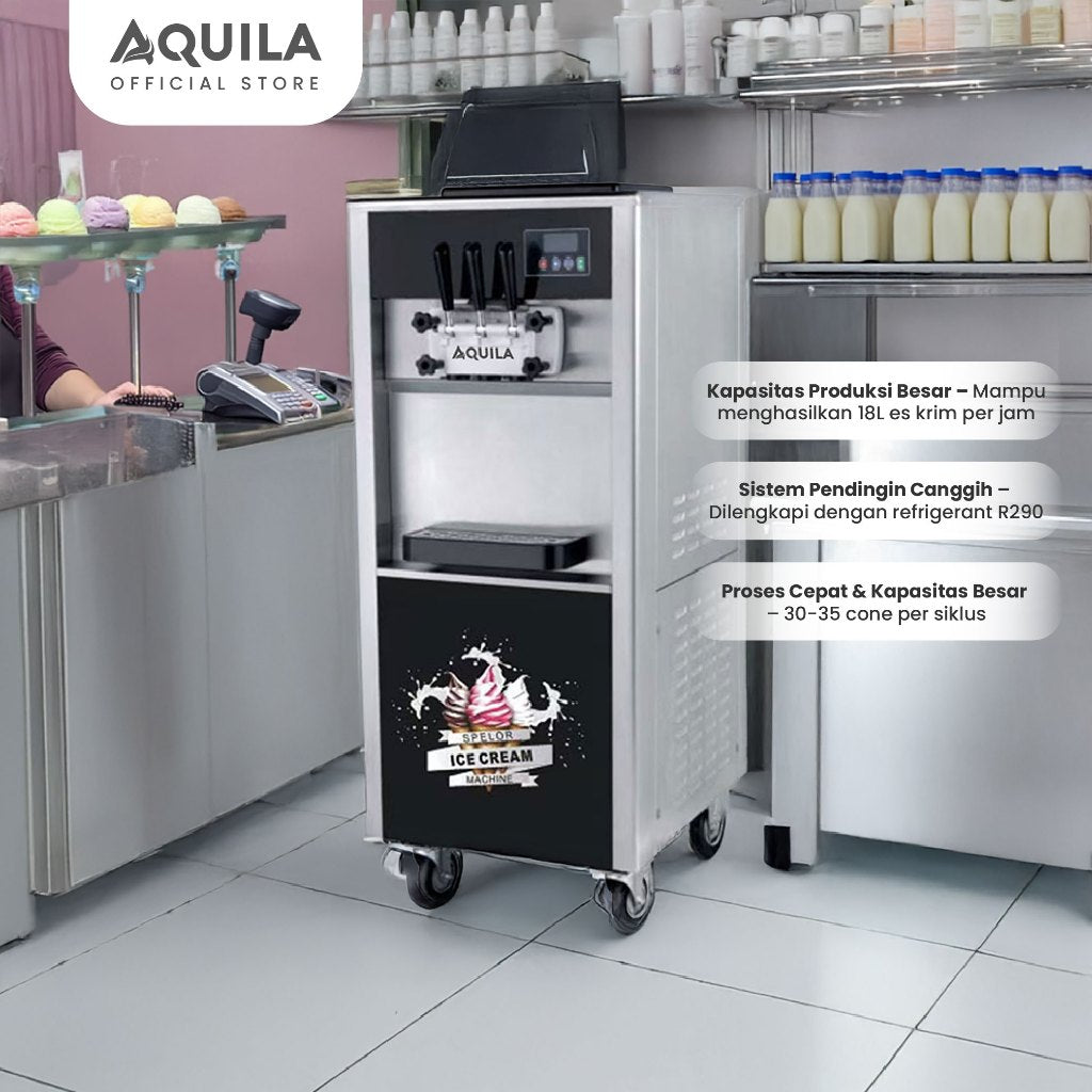 AQUILA IC 200S Soft Ice Cream Maker Mesin Es Krim 3 Tuas Classic